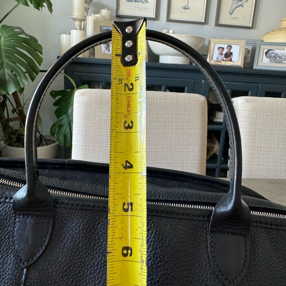 Longchamp Black Pebbled Leather Tote with Top Handles - Picture 10 of 15